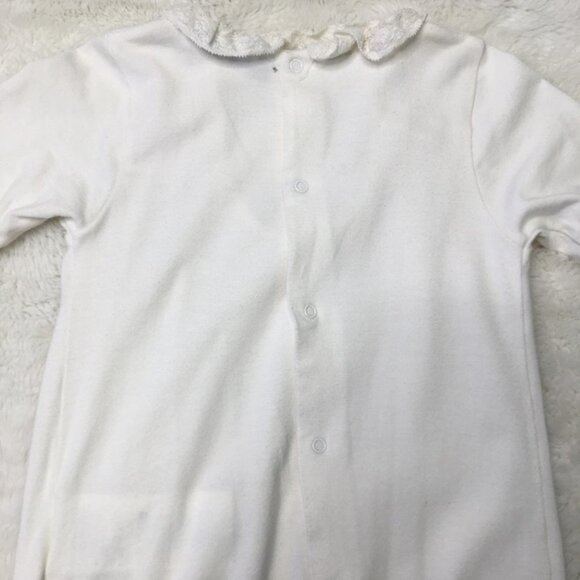 Pili Carrera Baby Girl White Lace Pajama Footsie Onesie Size 6 Months - Picture 9 of 12